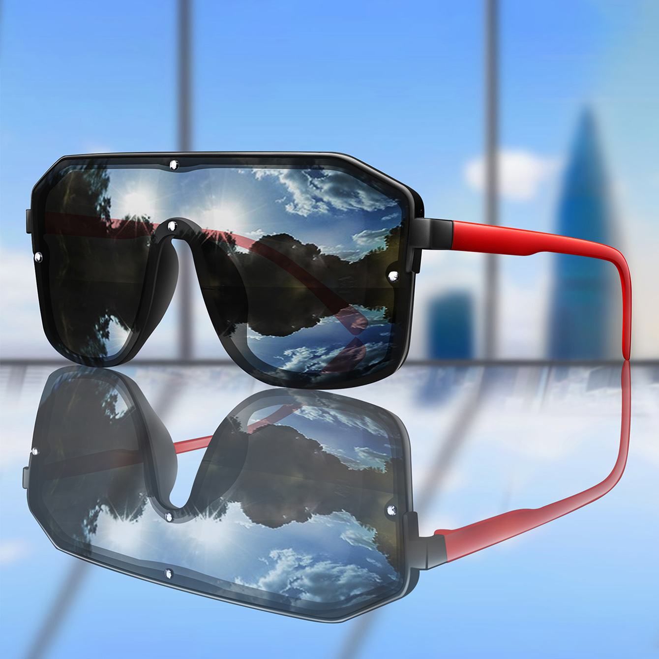 Sunglasses Oversized Square - Occhiali da sole quadrati con montatura
