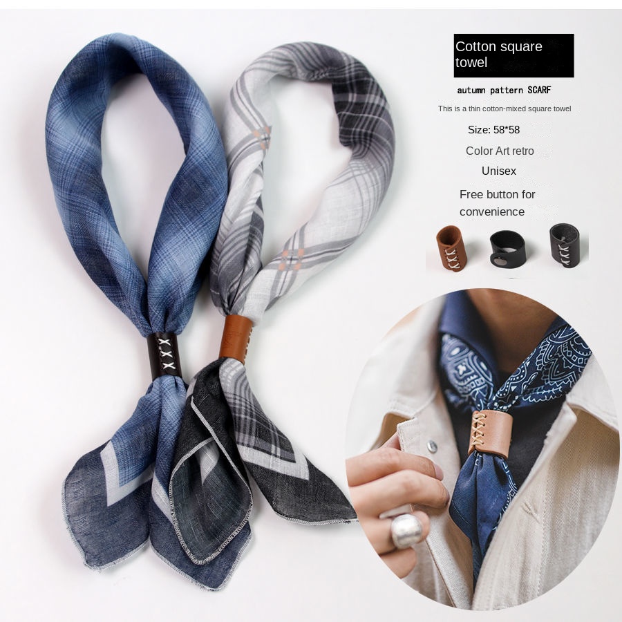 Silk Scarf Square - Sciarpa quadrata da uomo con bottoni